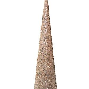22” Blush Sequin Pearl Tree Easter Christmas Cone Table Top Mantle Sparkle Tree